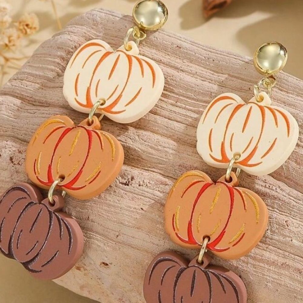 3for$20 1pair Retro Pumpkin Dangle Earrings For Halloween